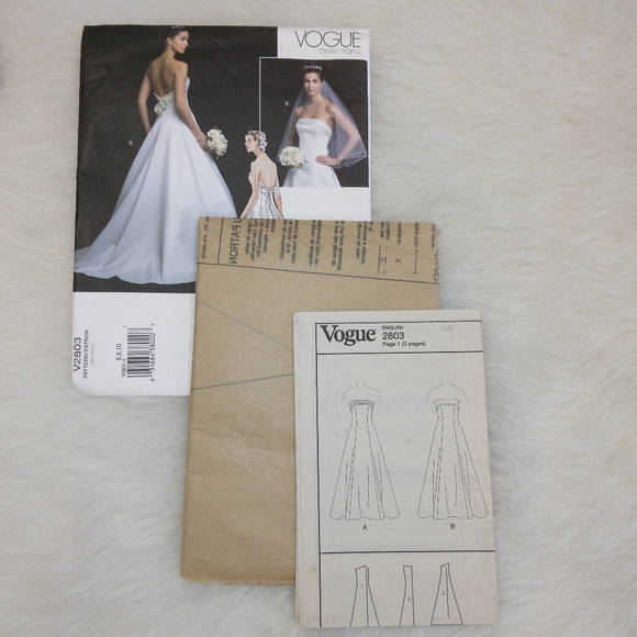 VOGUE V2803 Bridal Wedding Dress Size 6-8-10 - Picture 4 of 5